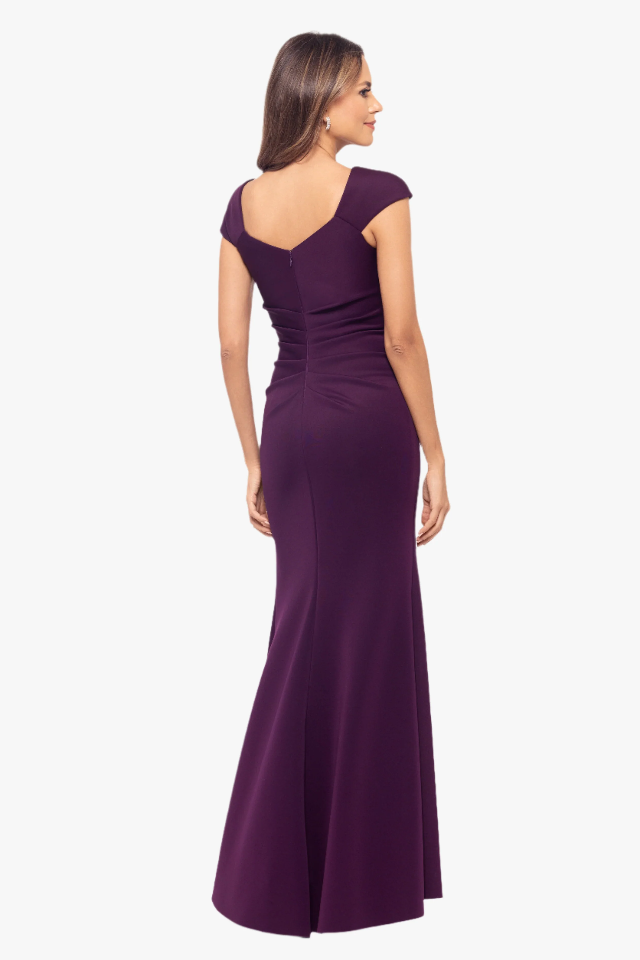 Petite "Lenore" Techno Scuba Asymmetrical Neckline Dress - Image 24