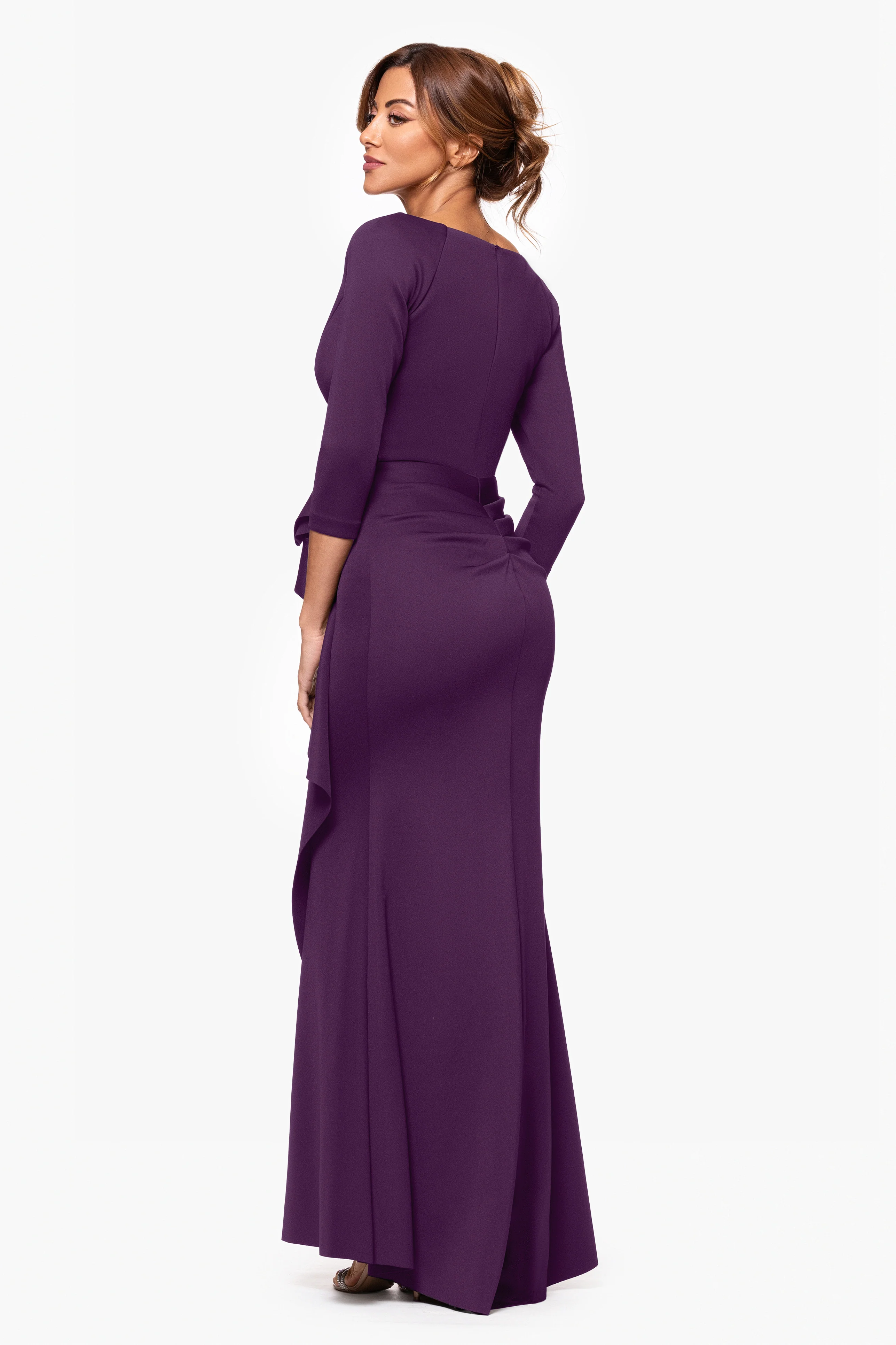 Petite "Lexi" Scuba Crepe Long Sleeve Dress - Image 8