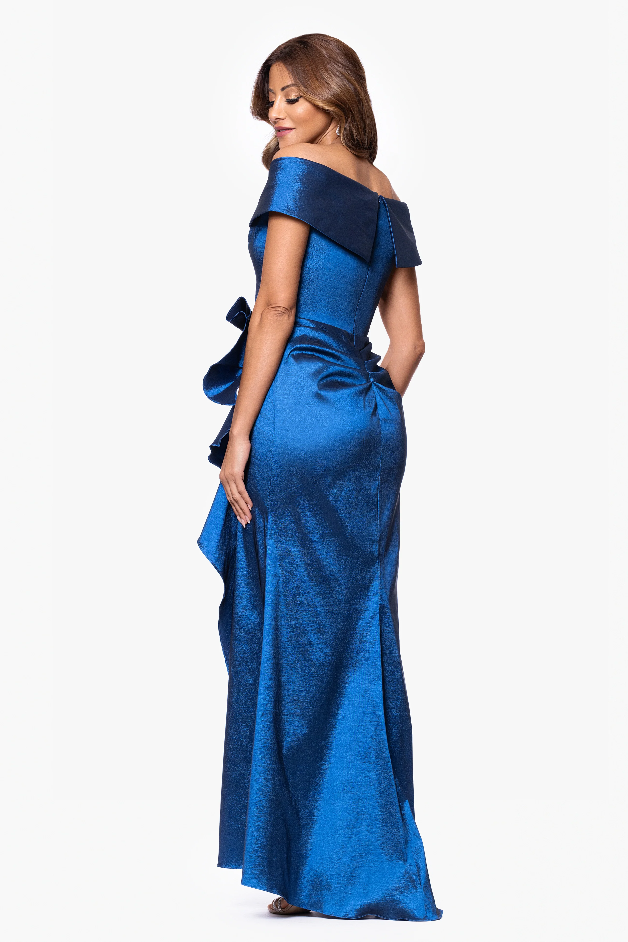 Petite "Olivia" Taffeta Sweetheart Neckline Dress - Image 3