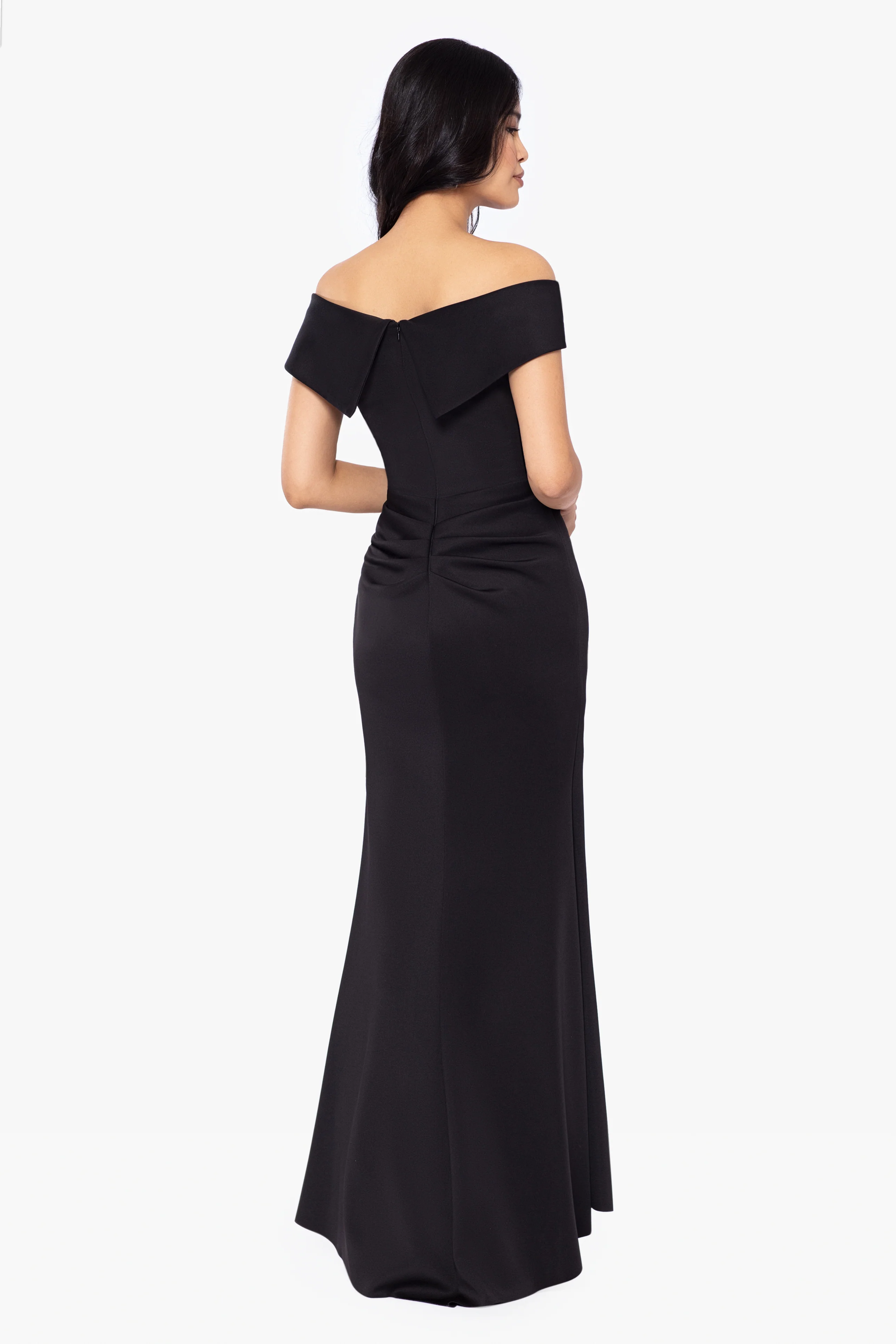 Petite "Patti" Techno Scuba Off The Shoulder Dress - Image 10