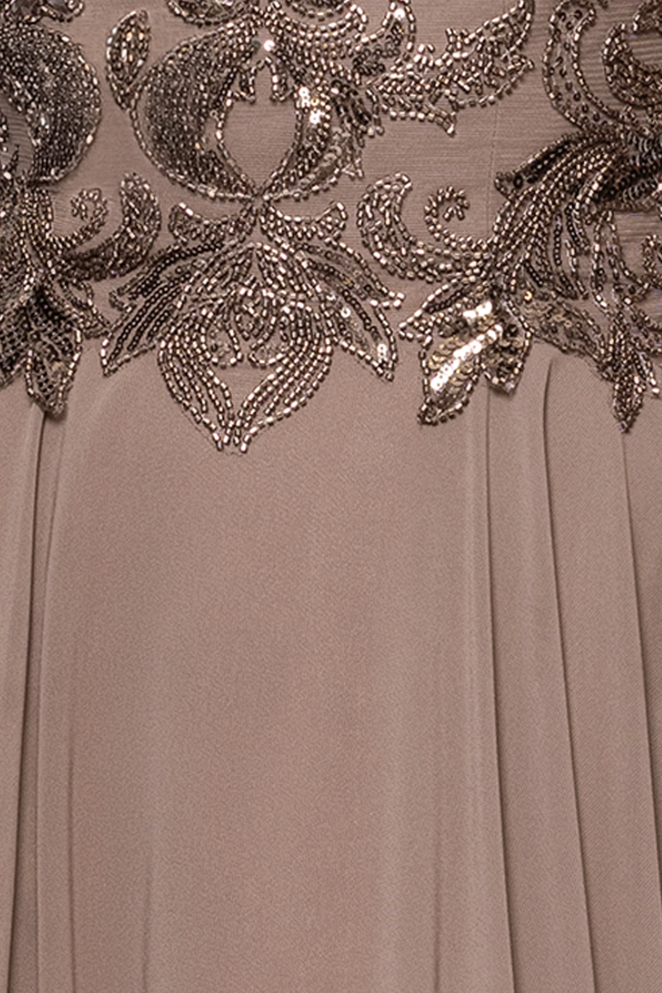 Petite "Terri" Beaded Mesh Top And Chiffon Skirt Dress - Image 5