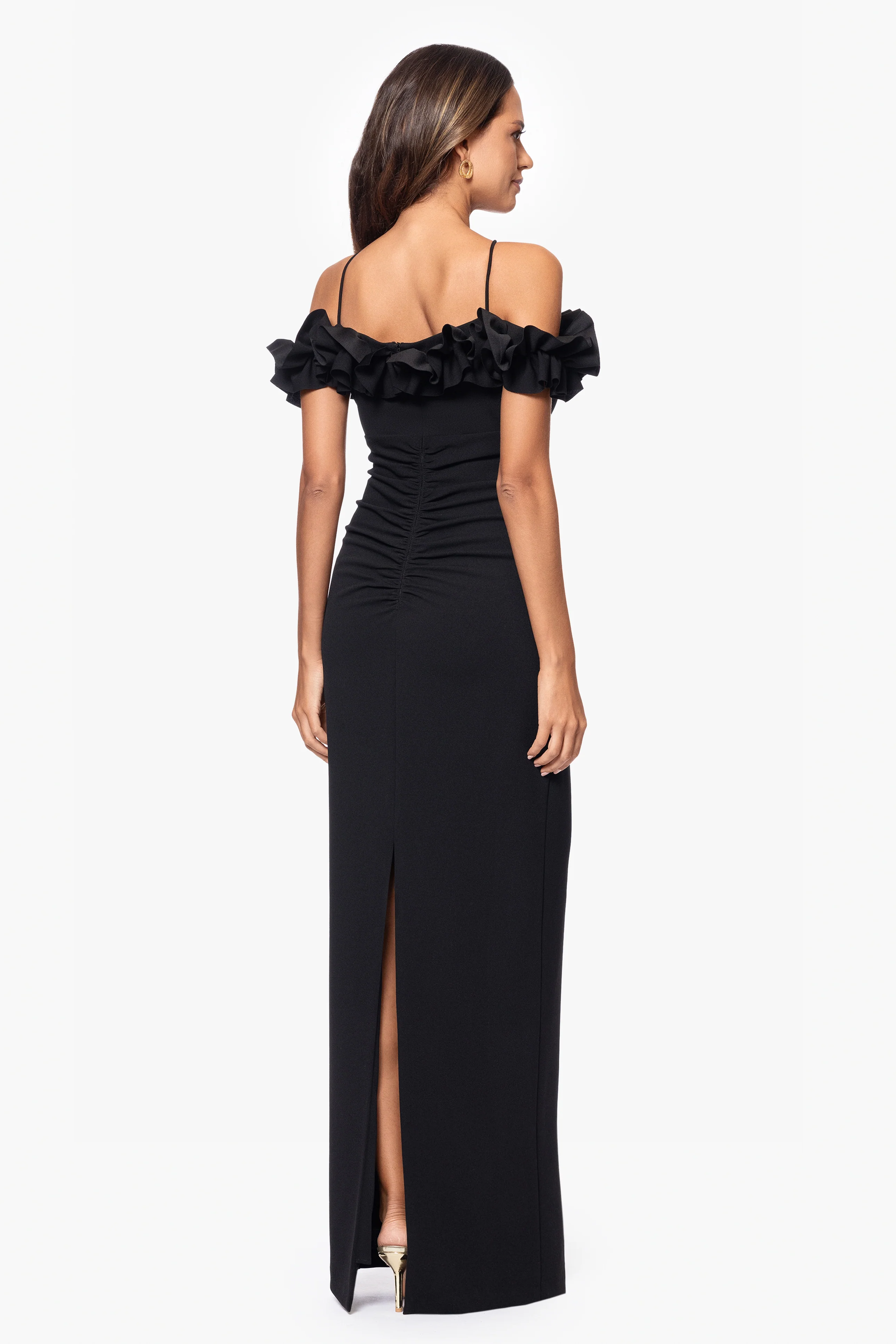 Petite "Tyla" Scuba Crepe Ruffle Top Dress - Image 3