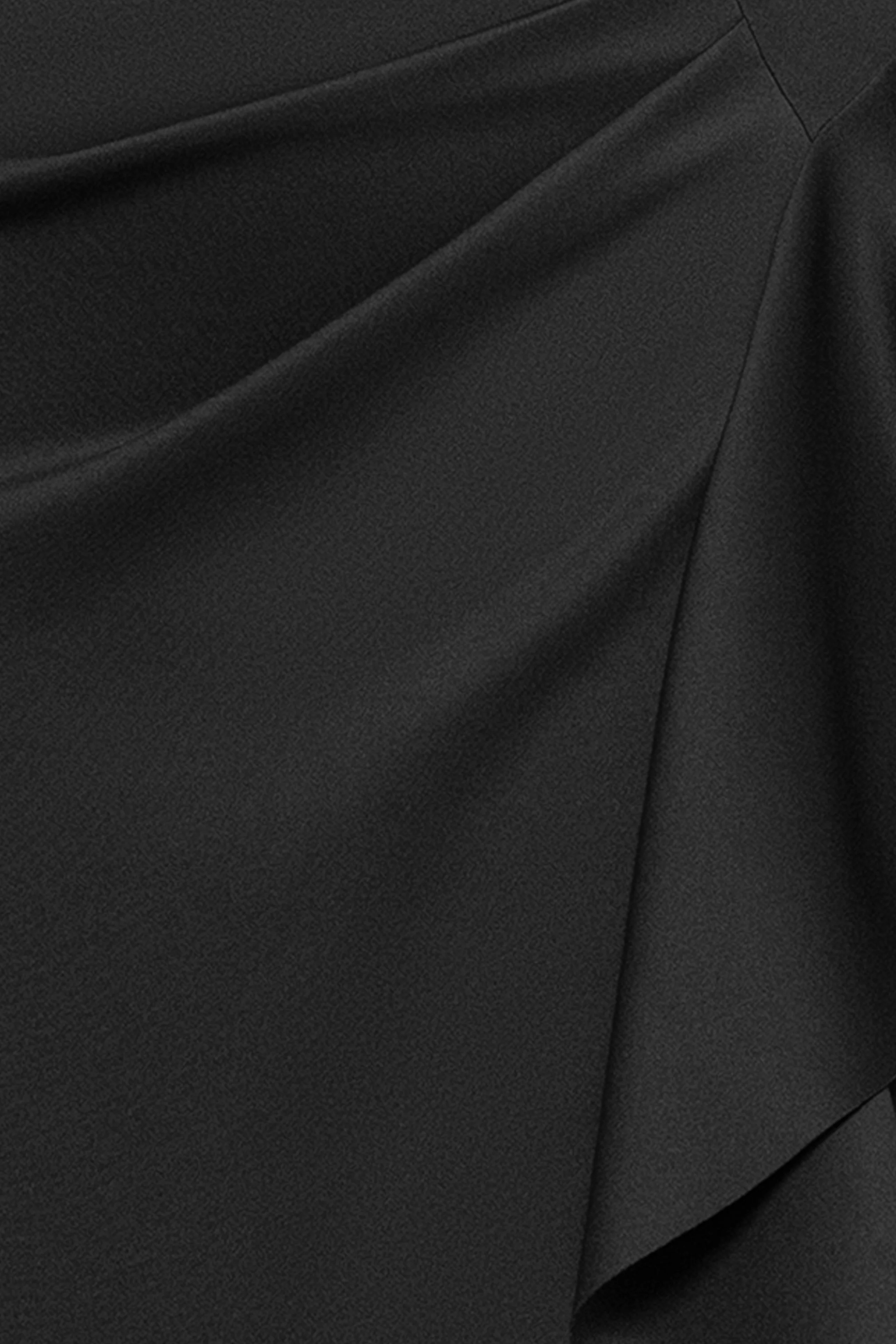 Plus "Amber" Techno Scuba 3/4 Sleeve V-Neck Ruffle Dress - Image 5