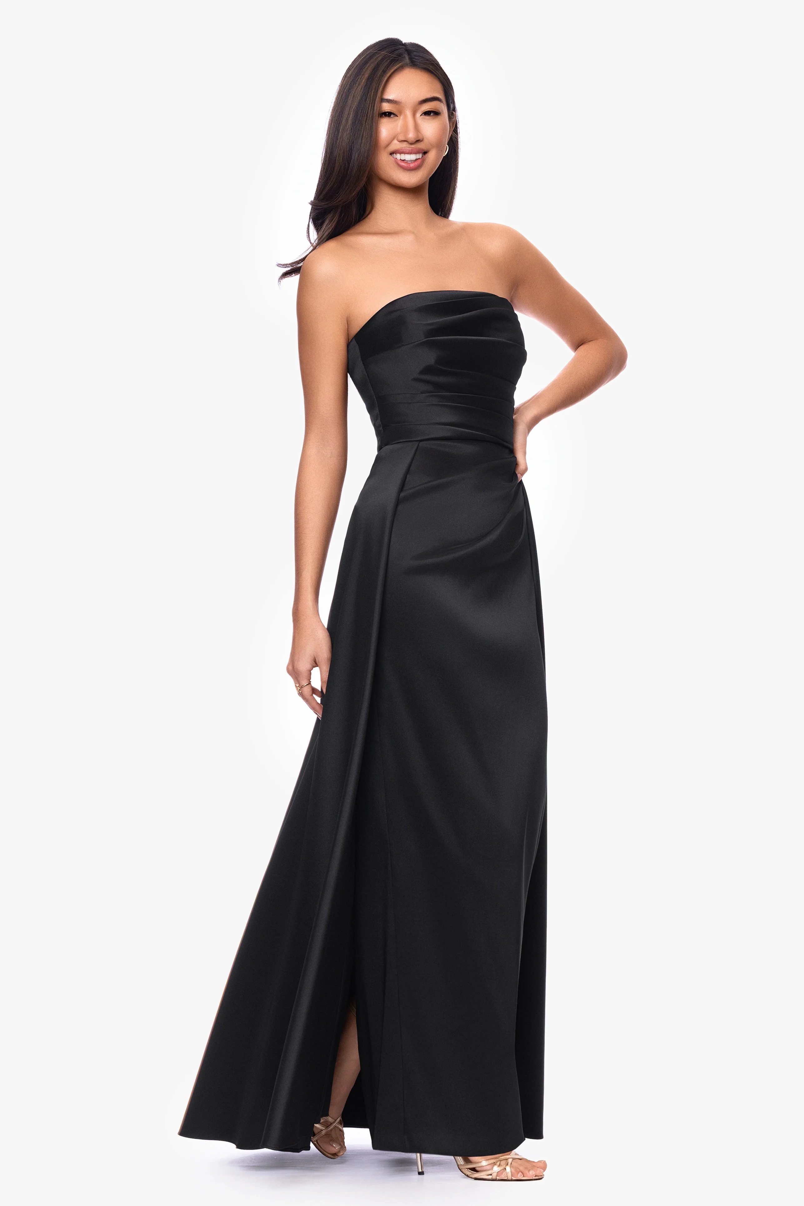 "Savanna" Mikado Strapless Dress - Image 4