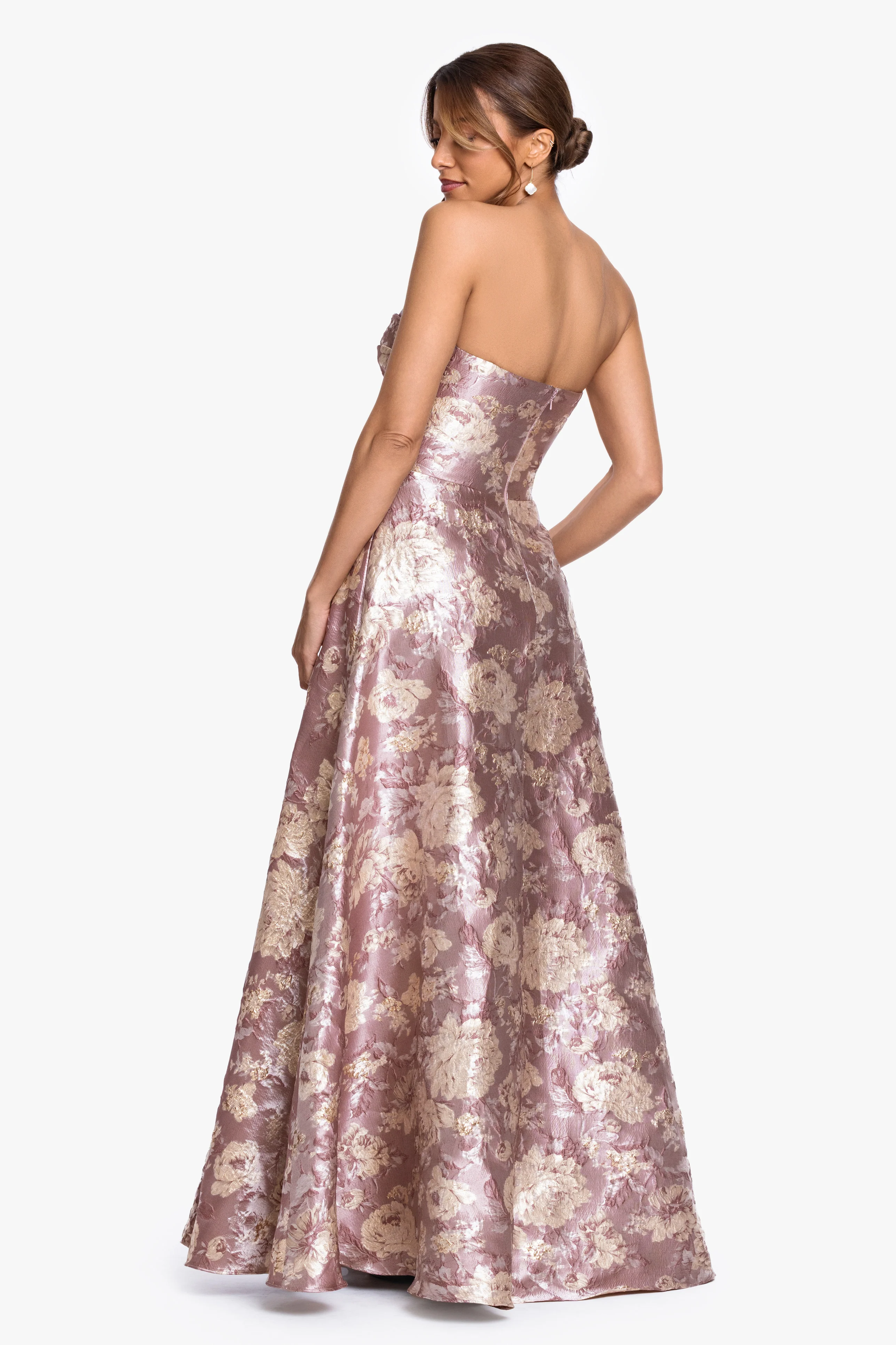 "Scarlett" Brocade Strapless Ball Gown - Image 3