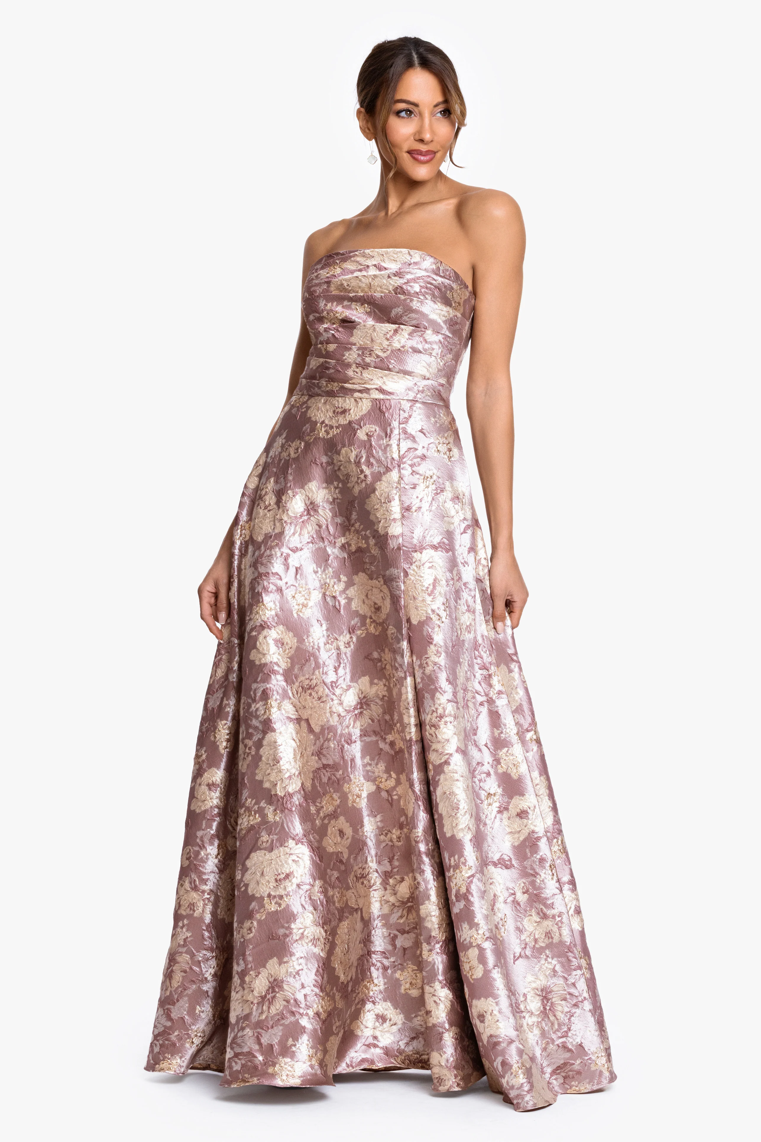 "Scarlett" Brocade Strapless Ball Gown - Image 5