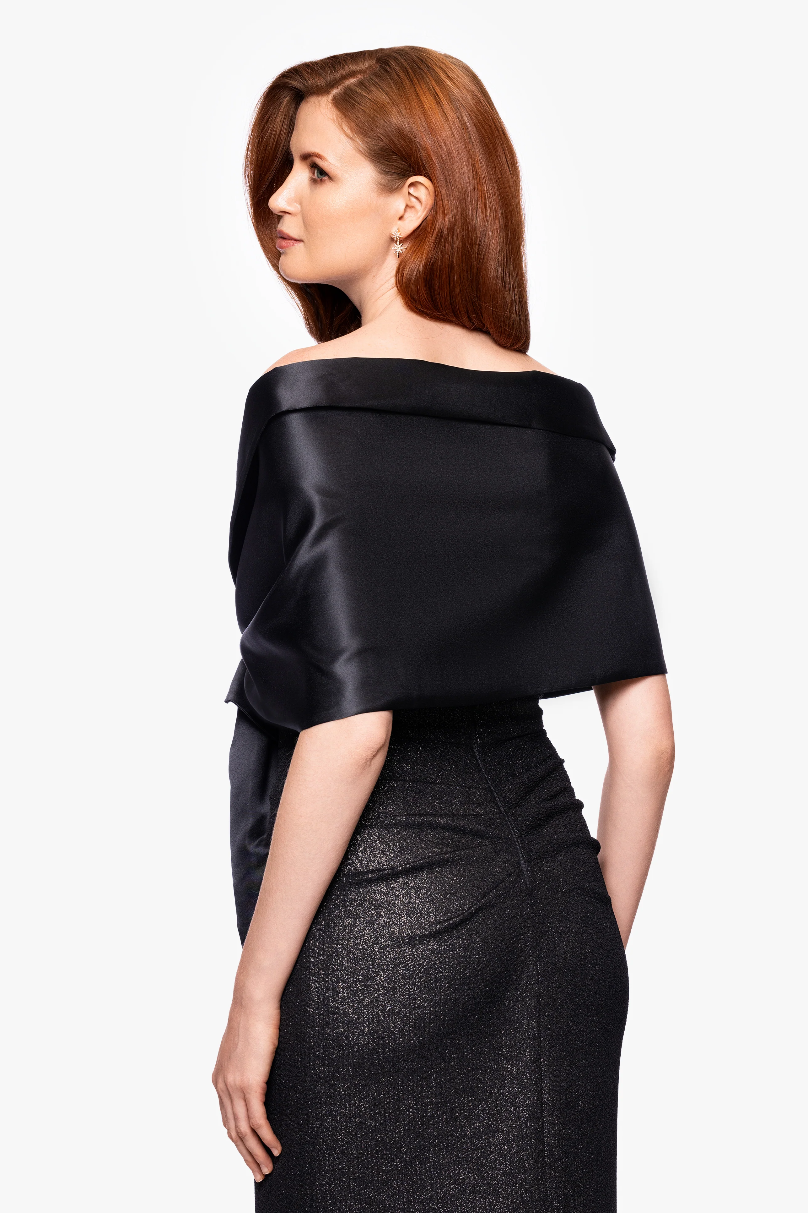"Trixie" Satin Pull Through Shawl Wrap - Image 7