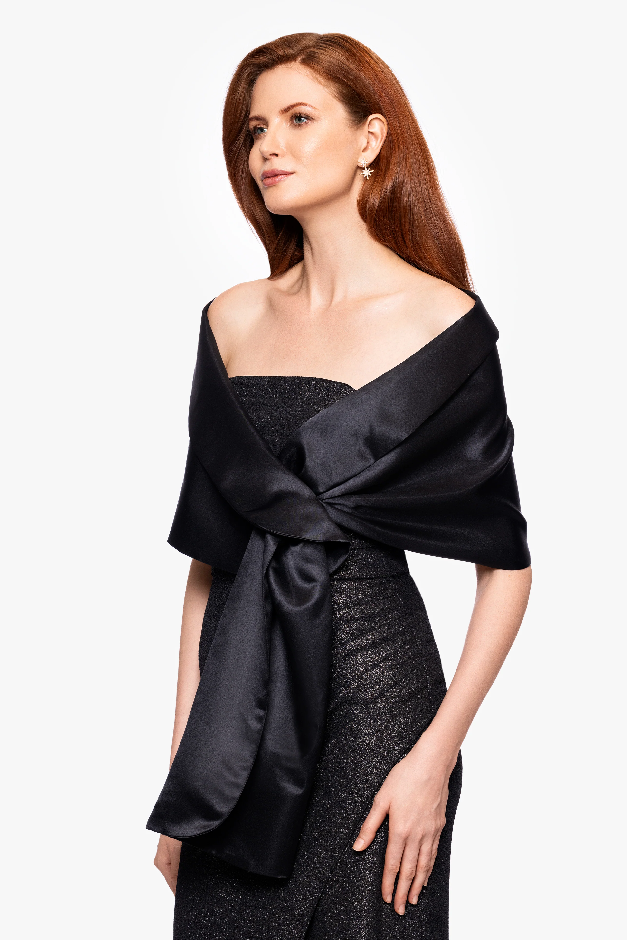 "Trixie" Satin Pull Through Shawl Wrap - Image 8
