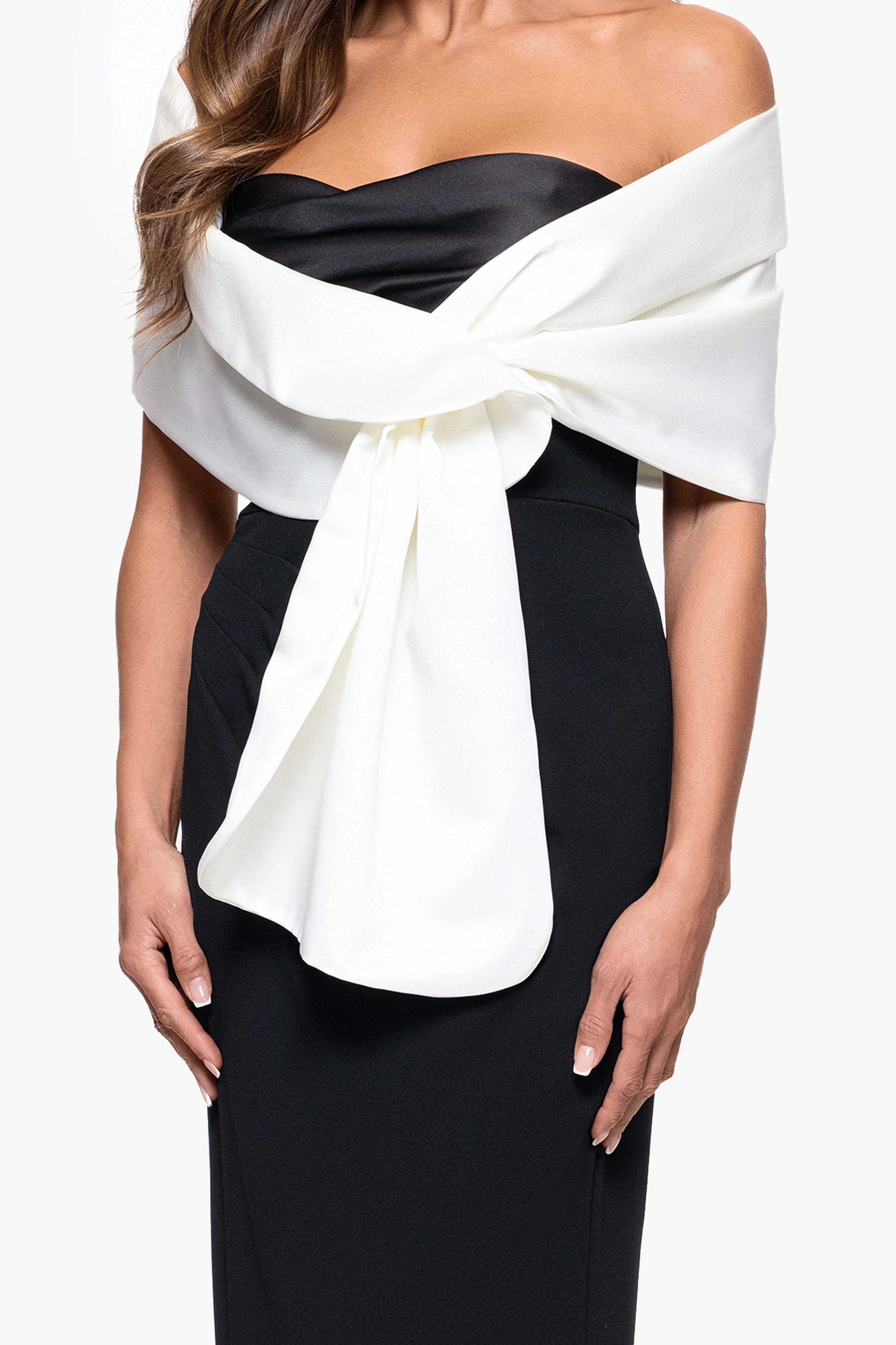 "Trixie" Satin Pull Through Shawl Wrap - Image 3