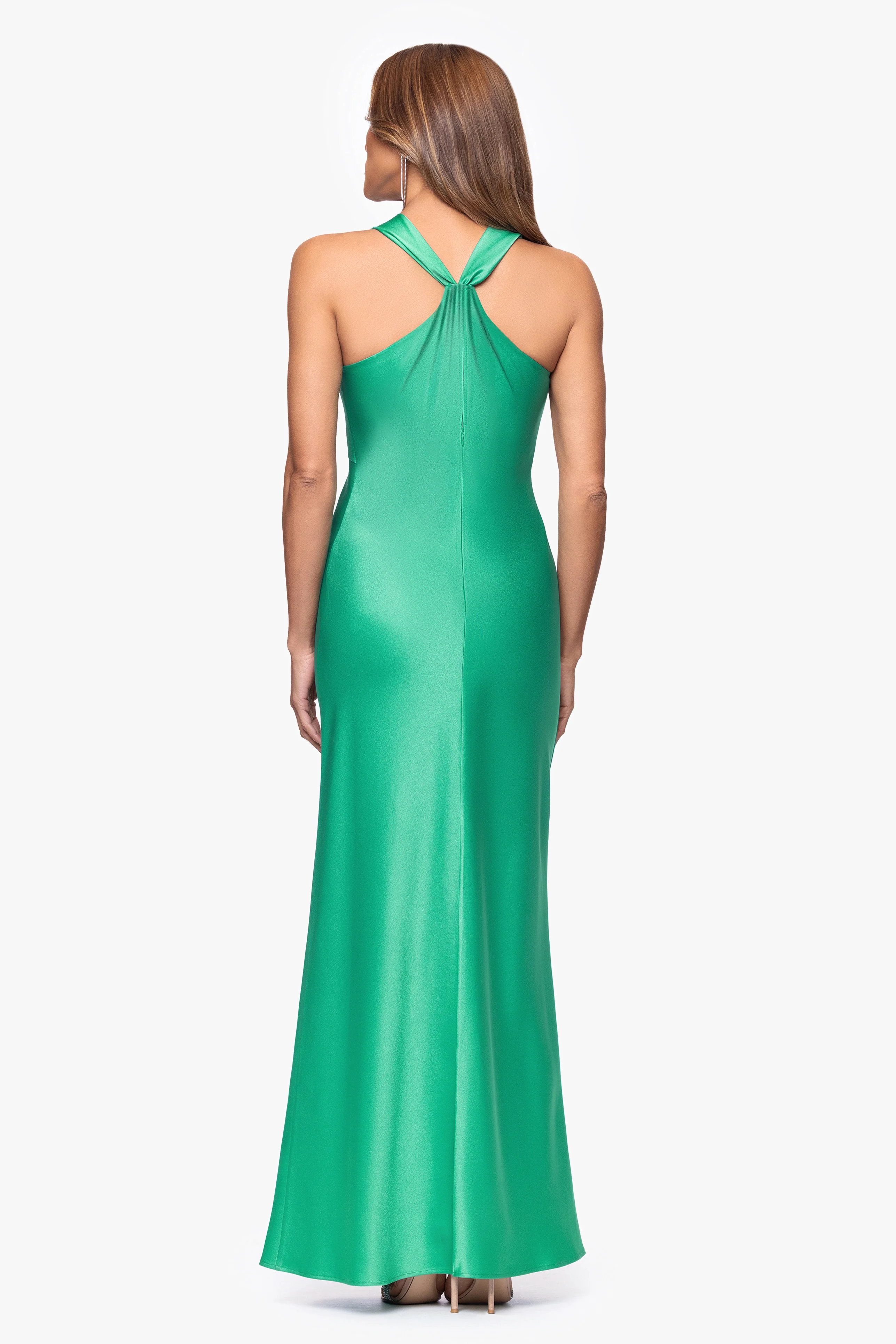 "Veronica" Satin Cowl Neck Dress - Image 3
