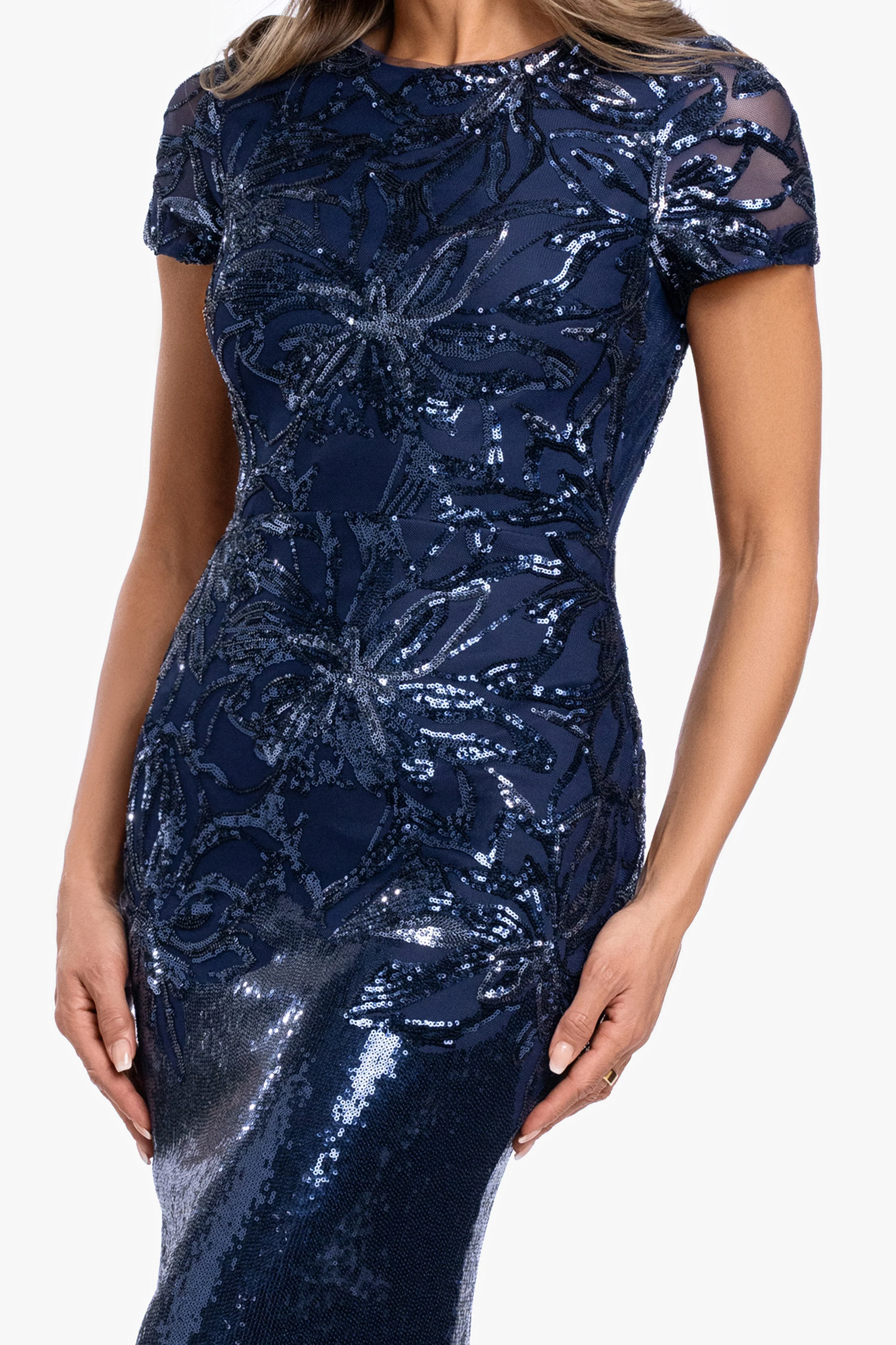 "Violet" Sequin Cap Sleeve Gown - Image 2