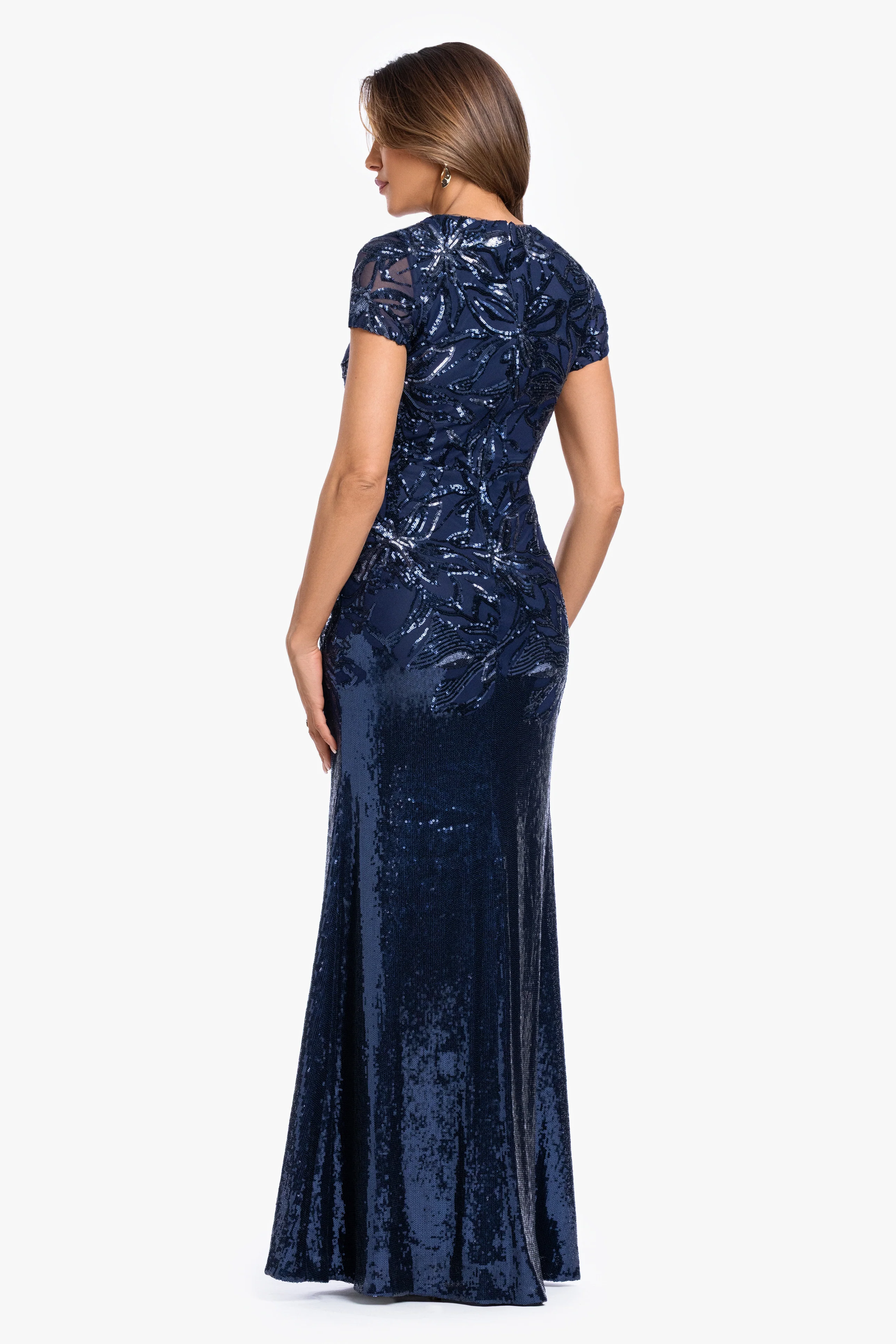 "Violet" Sequin Cap Sleeve Gown - Image 3