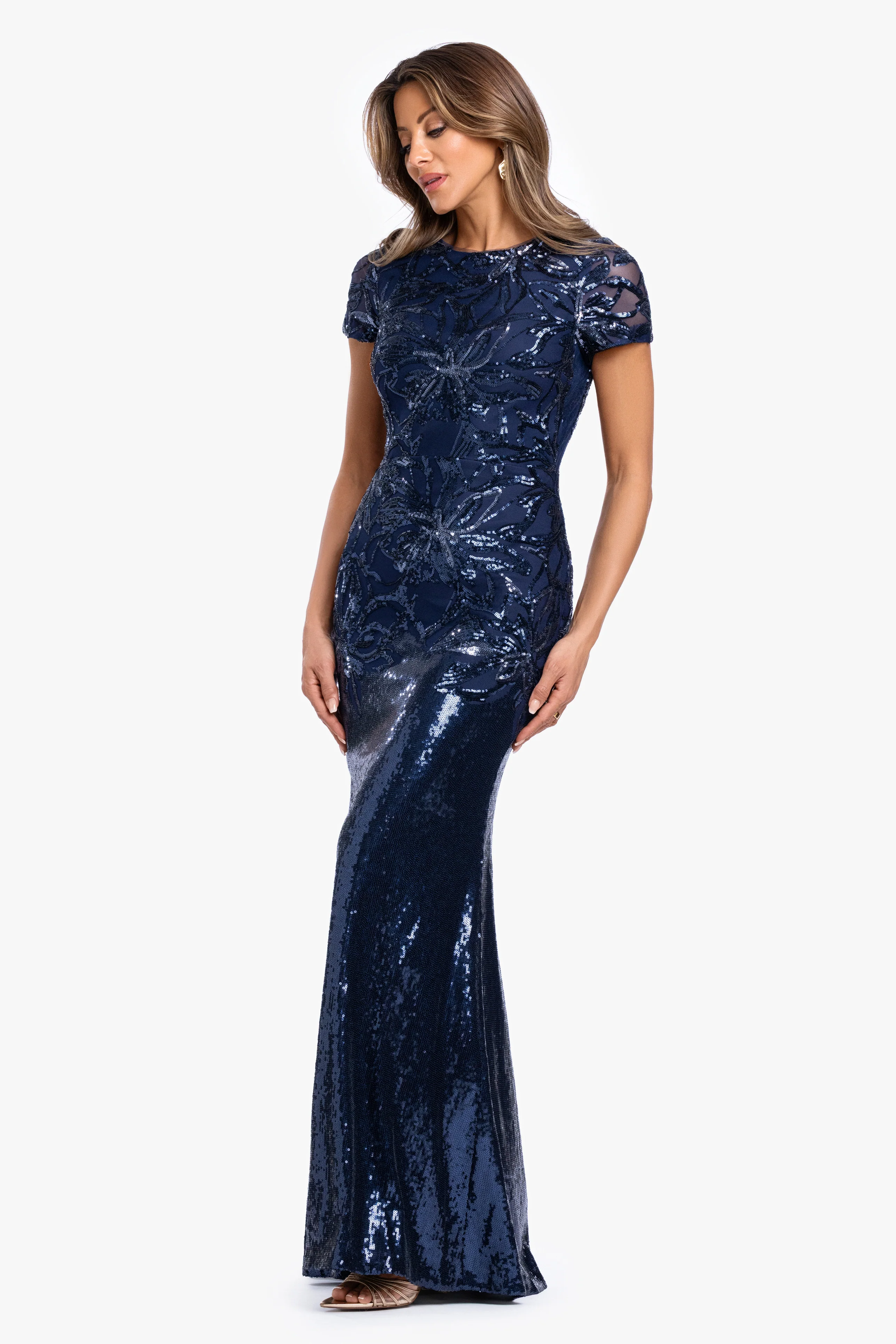 "Violet" Sequin Cap Sleeve Gown - Image 4