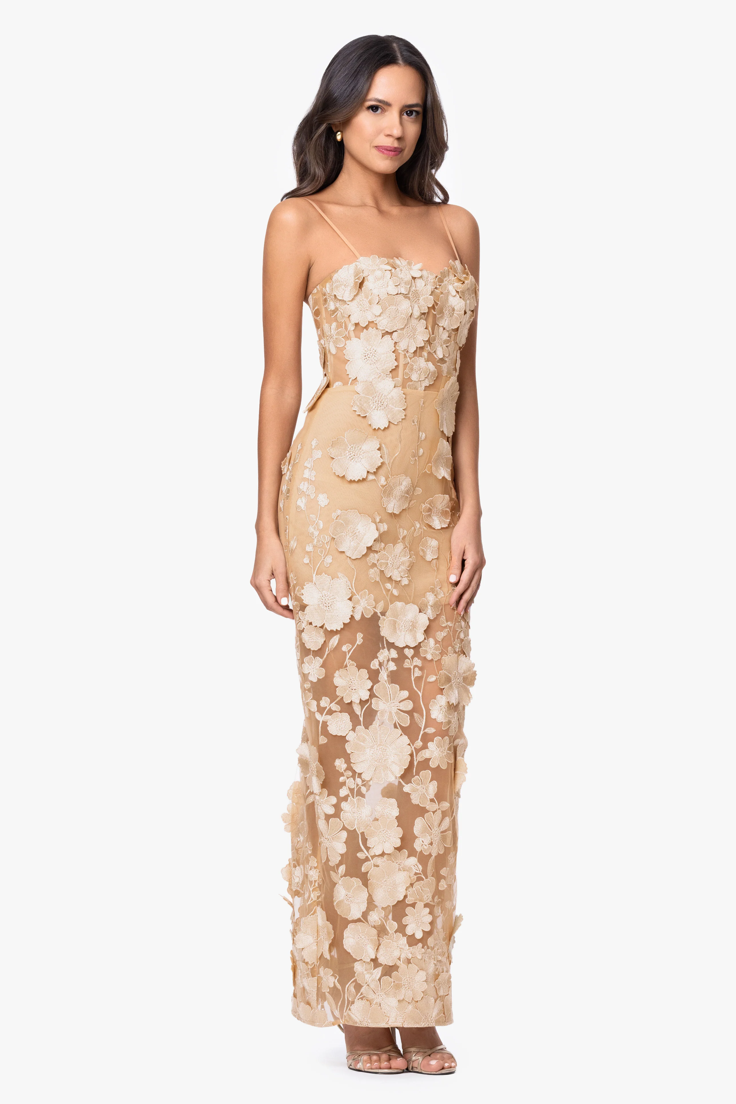 "Zoey" Embellished Floral Spaghetti Strap Dress - Image 5